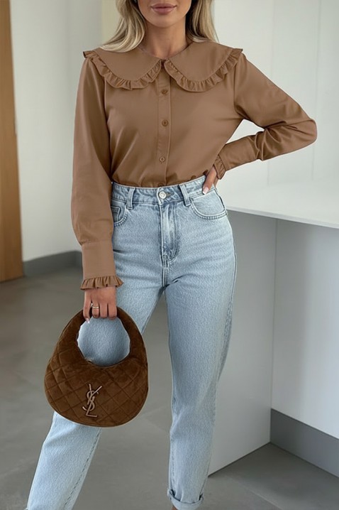 Cămașă damă AFETINA BROWN, Culoare: maro, IVET.RO - Reduceri de până la -80%