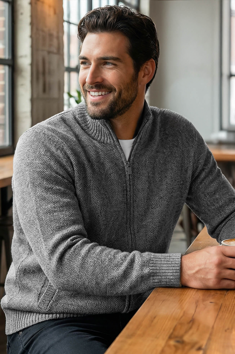 Cardigan bărbați TIMBO GRAFIT, Culoare: grafit, IVET.RO - Reduceri de până la -80%