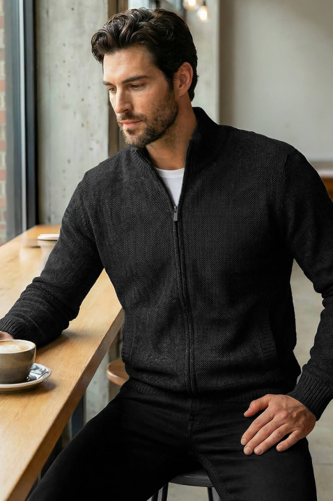 Cardigan bărbați TIMBO BLACK, Culoare: negru, IVET.RO - Reduceri de până la -80%