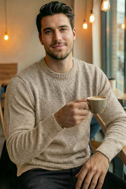 Pulover bărbați KARELDO BEIGE, Culoare: bej, IVET.RO - Reduceri de până la -80%