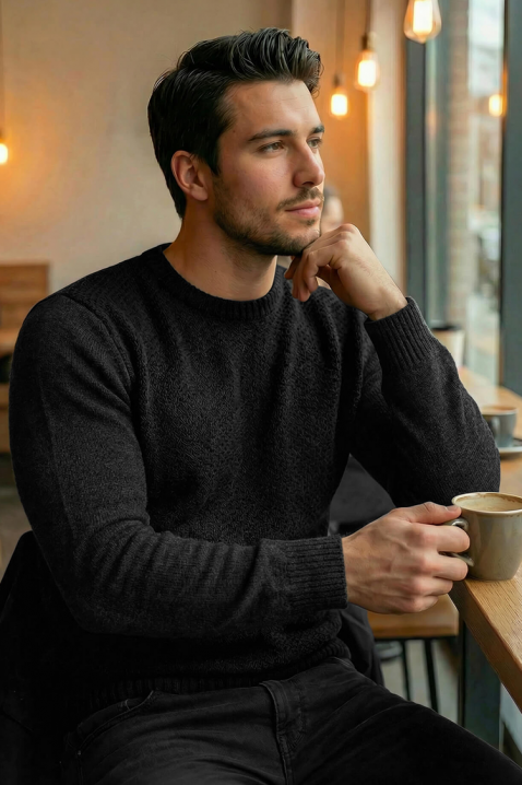 Pulover bărbați KARELDO BLACK, Culoare: negru, IVET.RO - Reduceri de până la -80%