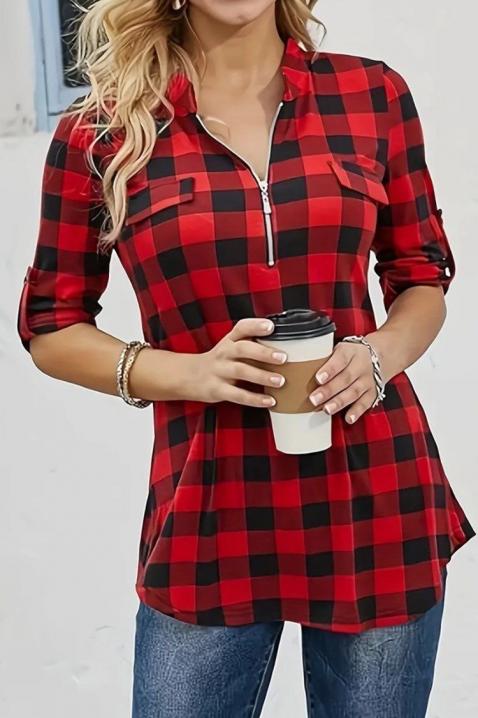 Cămașă damă VLADELNA, Culoare: roșu, IVET.RO - Reduceri de până la -80%