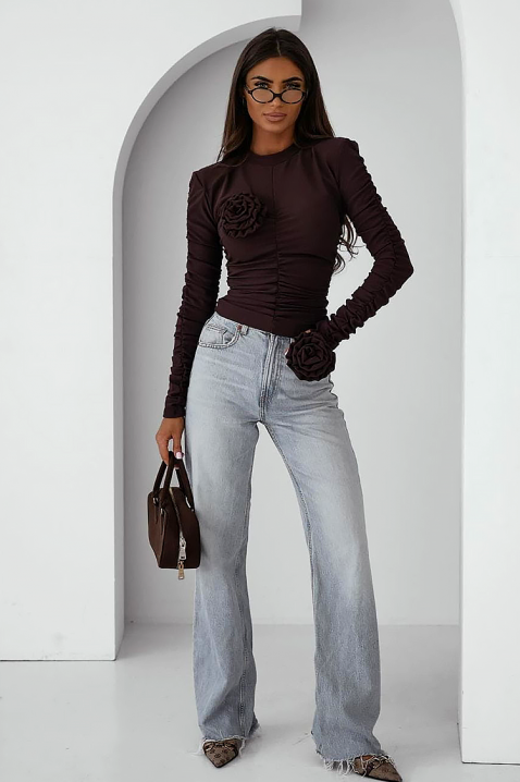 Bluză damă LUDBELDA BROWN, Culoare: maro, IVET.RO - Reduceri de până la -80%