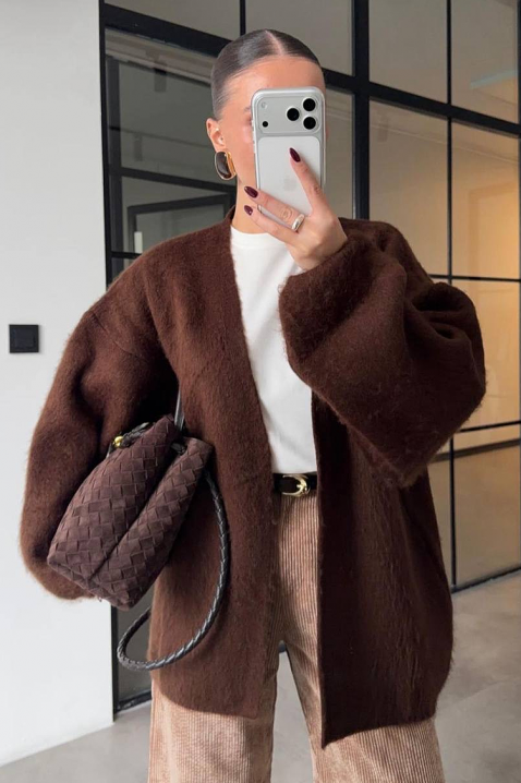 Cardigan VILONZANA BROWN, Culoare: maro, IVET.RO - Reduceri de până la -80%