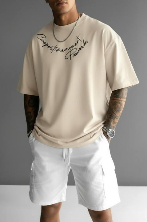 Tricou bărbați MIHROLO BEIGE, Culoare: bej, IVET.RO - Reduceri de până la -80%