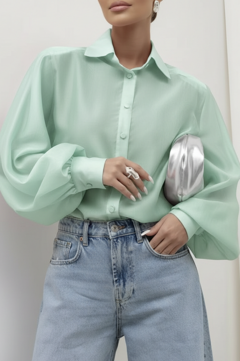 Cămașă damă MIRELZENA MINT, Culoare: mentă, IVET.RO - Reduceri de până la -80%