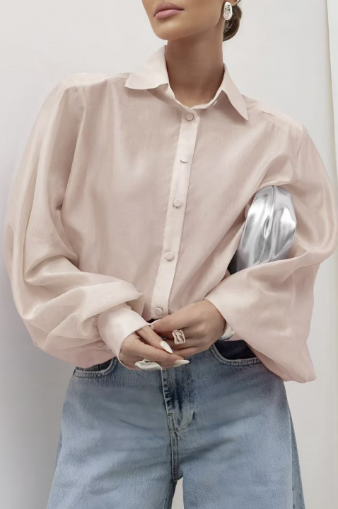 Cămașă damă MIRELZENA BEIGE, Culoare: bej, IVET.RO - Reduceri de până la -80%