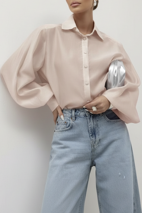 Cămașă damă MIRELZENA BEIGE, Culoare: bej, IVET.RO - Reduceri de până la -80%