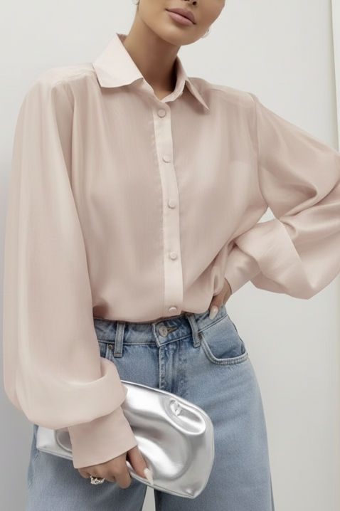 Cămașă damă MIRELZENA BEIGE, Culoare: bej, IVET.RO - Reduceri de până la -80%