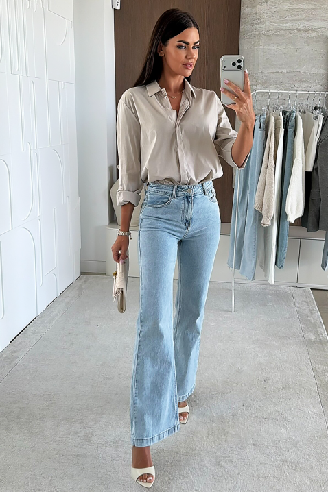 Cămașă damă NIOGELTA BEIGE, Culoare: bej, IVET.RO - Reduceri de până la -80%