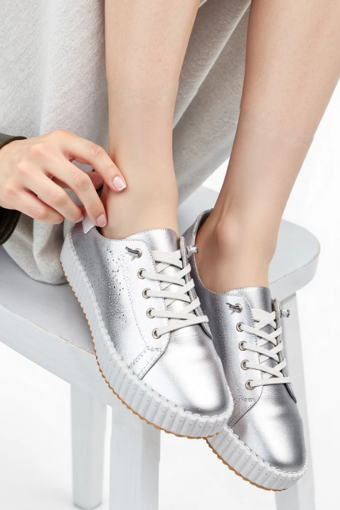 Teniși damă BLONENDA SILVER, Culoare: argintiu, IVET.RO - Reduceri de până la -80%