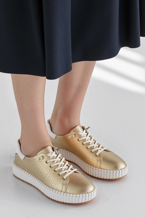 Teniși damă BLONENDA GOLDEN, Culoare: auriu, IVET.RO - Reduceri de până la -80%