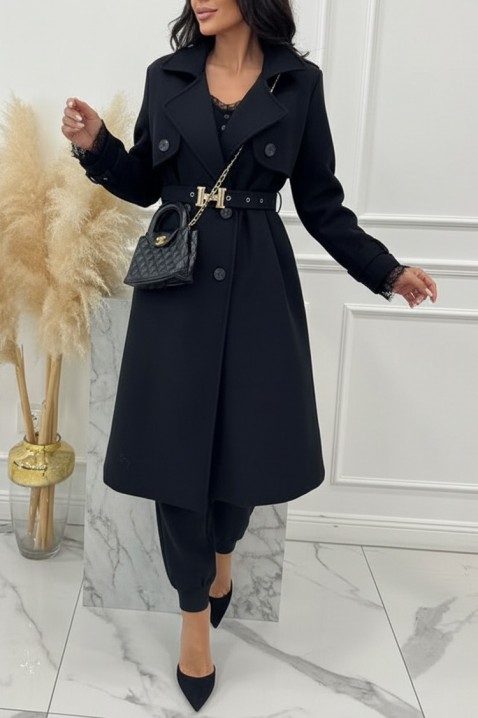 Trenci LORVELDA BLACK, Culoare: negru, IVET.RO - Reduceri de până la -80%