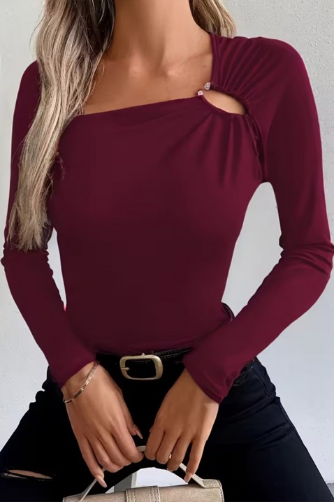 Bluză damă ZENDILZA, Culoare: bordo, IVET.RO - Reduceri de până la -80%