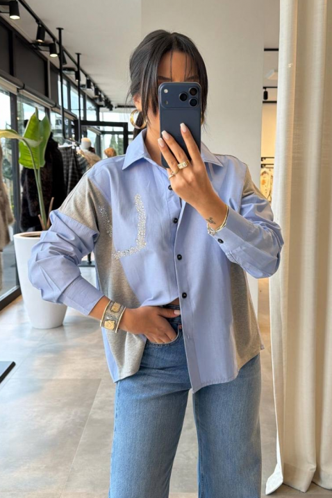 Cămașă damă ODILZA, Culoare: albastru deschis, IVET.RO - Reduceri de până la -80%