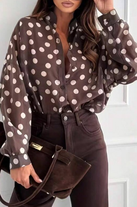 Cămașă damă TOPRENA, Culoare: maro, IVET.RO - Reduceri de până la -80%