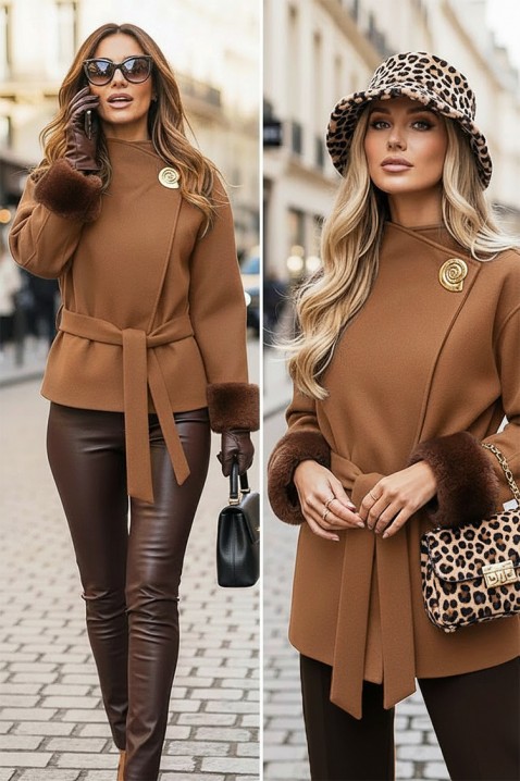 Palton BLOFLINDA BROWN, Culoare: maro, IVET.RO - Reduceri de până la -80%