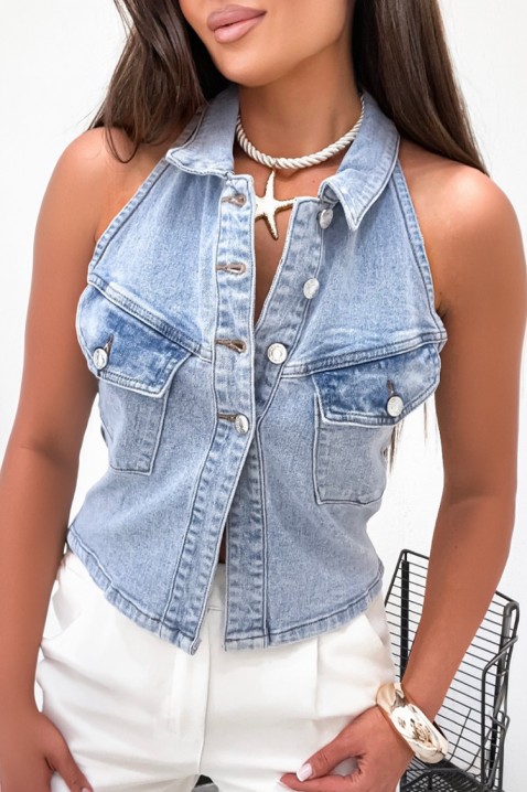 Top OBLENZA, Culoare: albastru deschis, IVET.RO - Reduceri de până la -80%