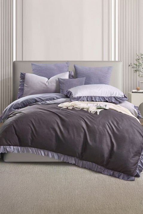 Lenjerie de pat SIOGERY LILA 200x220 cm bumbac 3 piese, Culoare: lila, IVET.RO - Reduceri de până la -80%