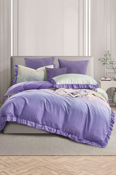 Lenjerie de pat MIOGERY LILA 160x220 cm bumbac 3 piese, Culoare: lila, IVET.RO - Reduceri de până la -80%