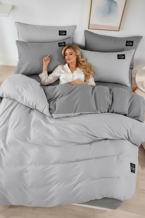 Lenjerie de pat RONELMSY GREY 200x220 cm bumbac 4 piese, Culoare: gri, IVET.RO - Reduceri de până la -80%