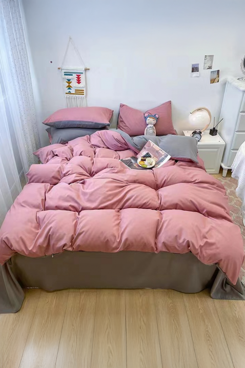 Lenjerie de pat RONELMSY PINK 200x220 cm bumbac 4 piese, Culoare: roz, IVET.RO - Reduceri de până la -80%