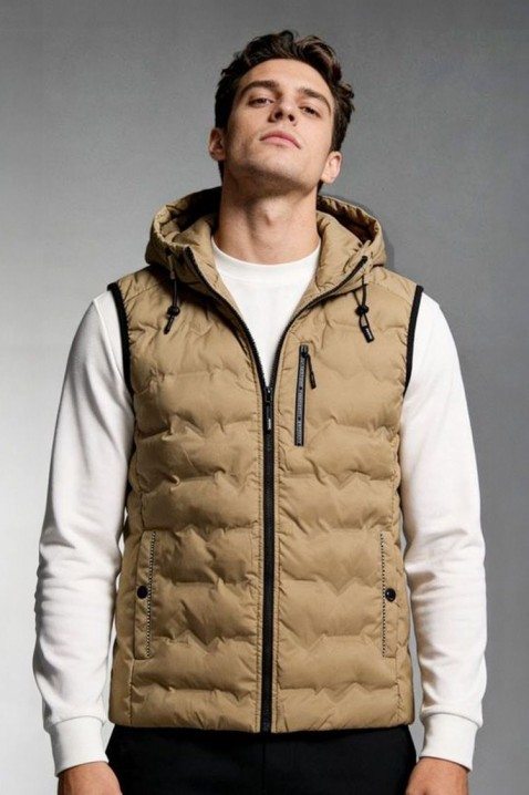 Vestă bărbați RIKTOZ, Culoare: bej, IVET.RO - Reduceri de până la -80%