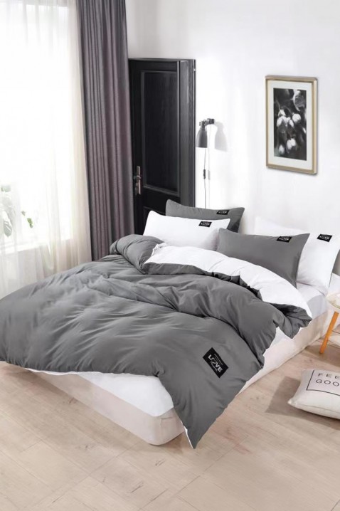 Lenjerie de pat TRENILMY GRAFIT 200x220 cm bumbac 3 piese, Culoare: grafit, IVET.RO - Reduceri de până la -80%