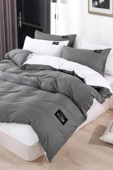 Lenjerie de pat TRENILMY GRAFIT 200x220 cm bumbac 3 piese, Culoare: grafit, IVET.RO - Reduceri de până la -80%