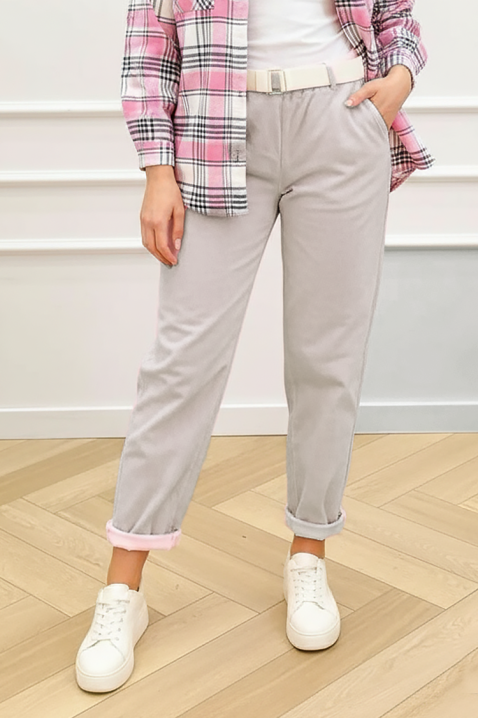 Pantaloni PLOVENZINA LIGHT GREY, Culoare: gri deschis  , IVET.RO - Reduceri de până la -80%