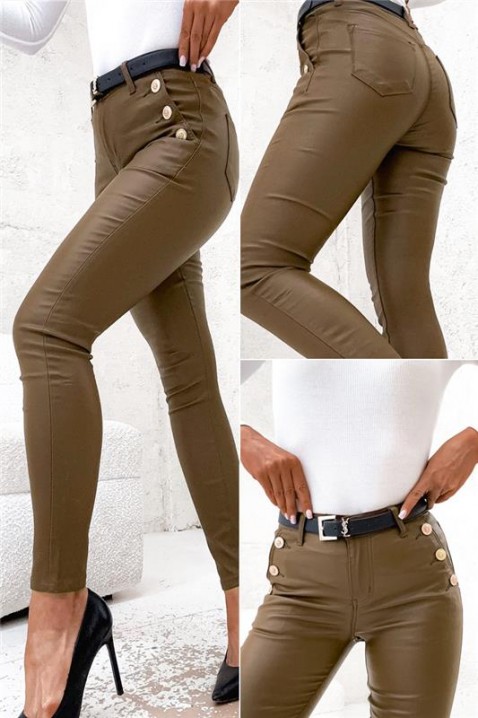 Pantaloni TEBRIADA, Culoare: maro, IVET.RO - Reduceri de până la -80%