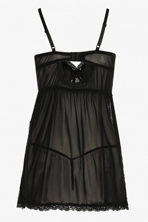 Cămașă de noapte VELORINZA, Culoare: negru, IVET.RO - Reduceri de până la -80%