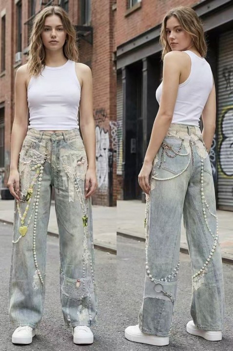 Blugi PRESLOVELA, Culoare: gri deschis  , IVET.RO - Reduceri de până la -80%