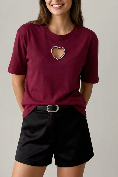 Tricou ZOLVINA BORDO, Culoare: bordo, IVET.RO - Reduceri de până la -80%