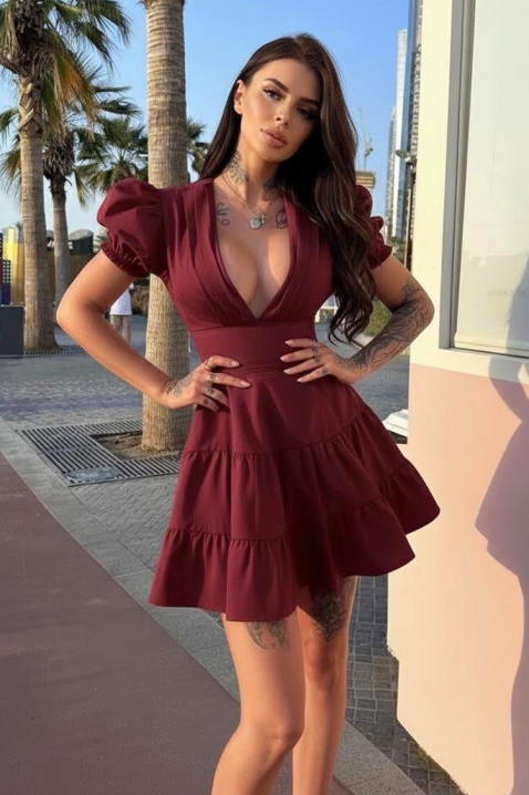 Rochie MELINIA BORDO, Culoare: bordo, IVET.RO - Reduceri de până la -80%