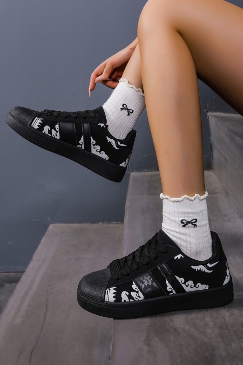 Teniși damă NORFINA BLACK, Culoare: negru, IVET.RO - Reduceri de până la -80%