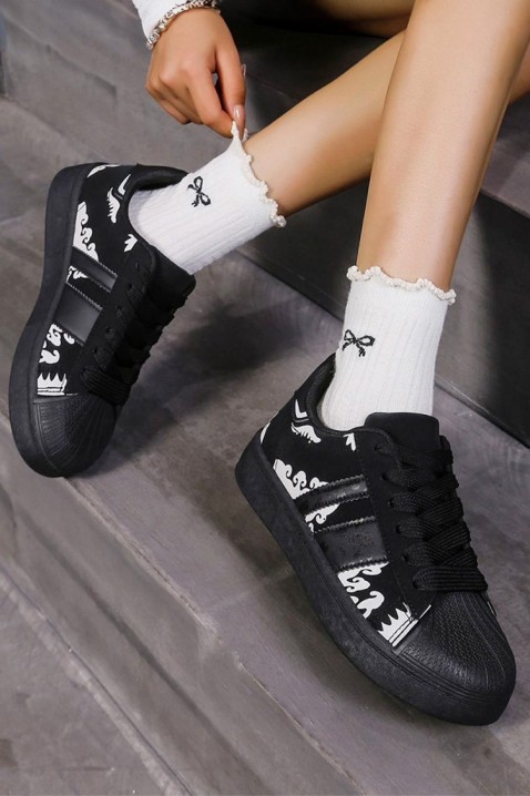 Teniși damă NORFINA BLACK, Culoare: negru, IVET.RO - Reduceri de până la -80%