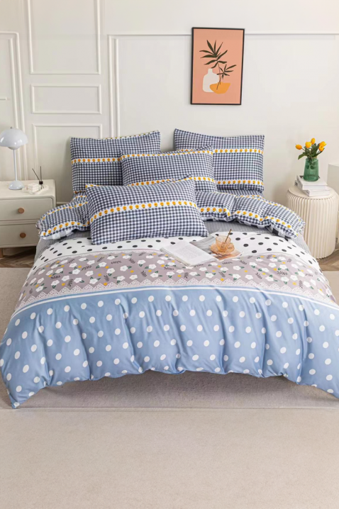 Lenjerie de pat TIOMELNA 160x200 cm bumbac 4 piese, Culoare: multicolor, IVET.RO - Reduceri de până la -80%