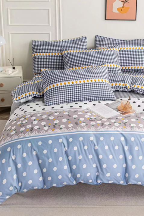 Lenjerie de pat TIOMELNA 160x200 cm bumbac 4 piese, Culoare: multicolor, IVET.RO - Reduceri de până la -80%