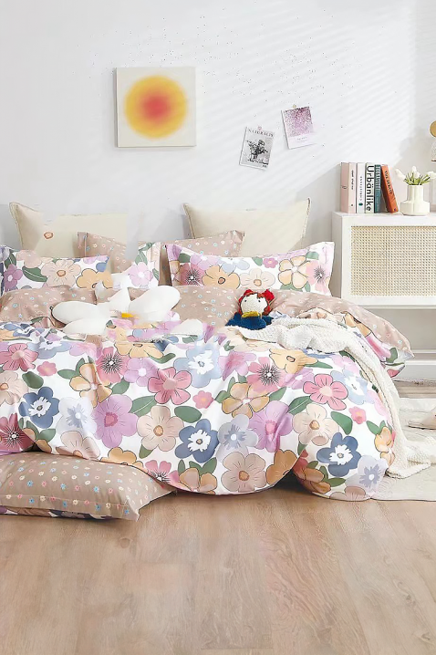 Lenjerie de pat ZOLMEJA 160x200 cm bumbac 4 piese, Culoare: multicolor, IVET.RO - Reduceri de până la -80%