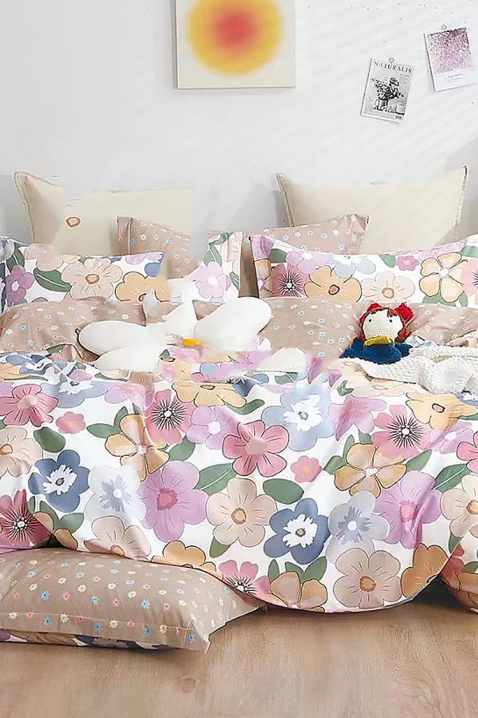 Lenjerie de pat ZOLMEJA 160x200 cm bumbac 4 piese, Culoare: multicolor, IVET.RO - Reduceri de până la -80%