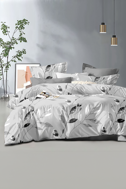 Lenjerie de pat JELMODA 200x220 cm bumbac 4 piese, Culoare: gri, IVET.RO - Reduceri de până la -80%