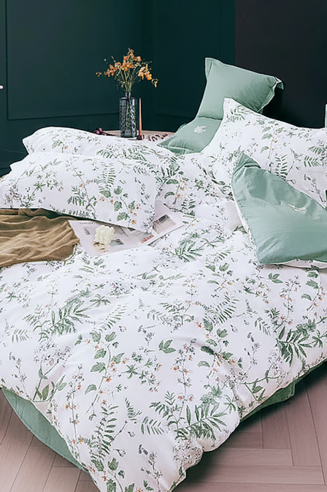 Lenjerie de pat EGOLERDA 200x220 cm bumbac 4 piese, Culoare: alb, IVET.RO - Reduceri de până la -80%