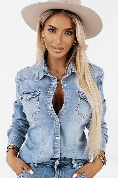 Cămașă damă TOLMERSA, Culoare: albastru, IVET.RO - Reduceri de până la -80%