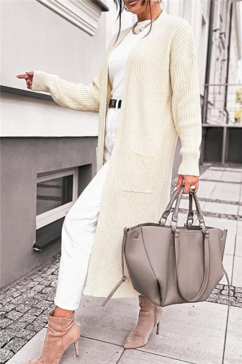 Cardigan MADELZA, Culoare: ecru, IVET.RO - Reduceri de până la -80%