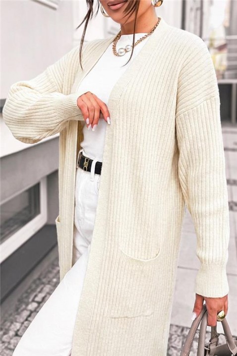 Cardigan MADELZA, Culoare: ecru, IVET.RO - Reduceri de până la -80%