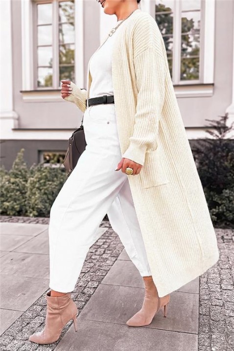 Cardigan MADELZA, Culoare: ecru, IVET.RO - Reduceri de până la -80%