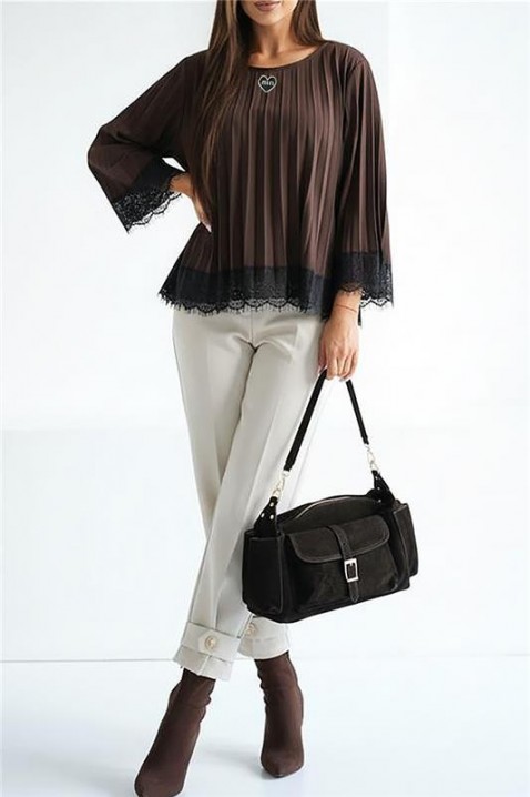 Bluză damă VLANDENA BROWN, Culoare: maro, IVET.RO - Reduceri de până la -80%