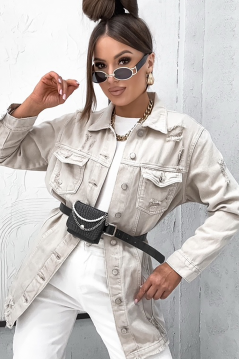 Geacă de blugi REPOLFA, Culoare: ecru, IVET.RO - Reduceri de până la -80%