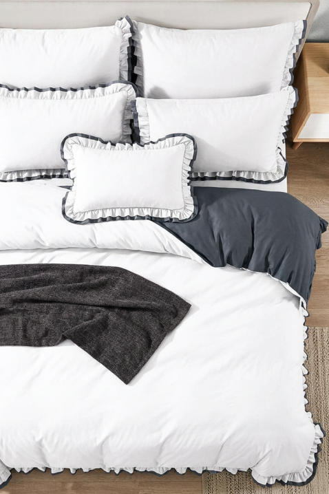 Lenjerie de pat MELIOPA 160x200 cm bumbac 3 piese, Culoare: alb, IVET.RO - Reduceri de până la -80%